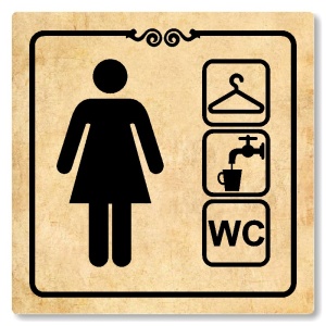 Šatna ženy, wc, 118x118mm, pergamen, Texas